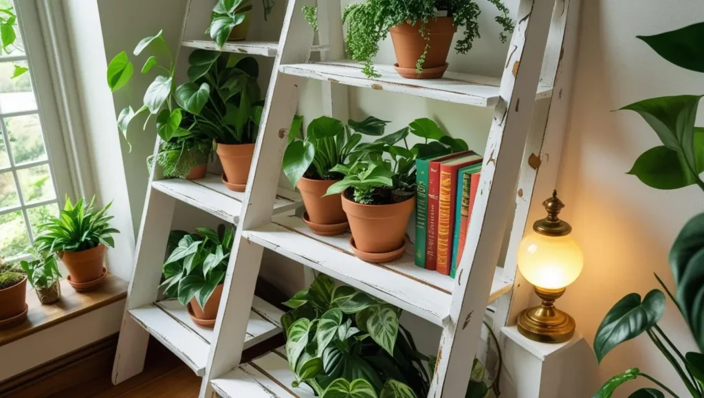 Corner-Ladder-Shelves-home-decor