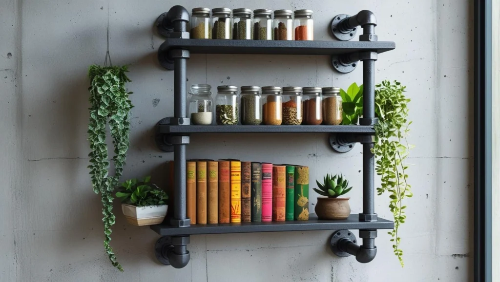 Industrial-Pipe-Shelving-Units