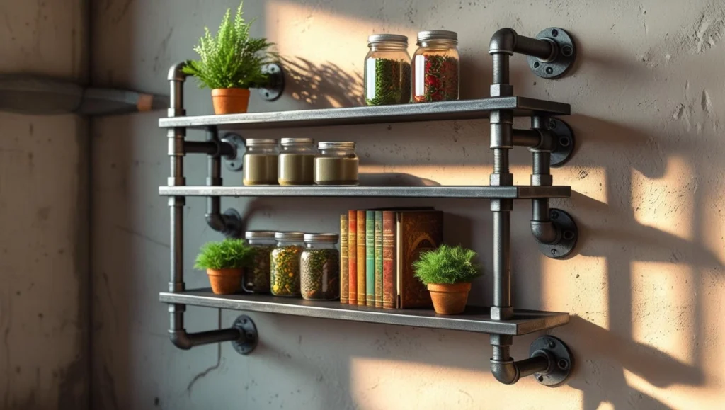 Industrial-Pipe-Shelving-Units-for-house