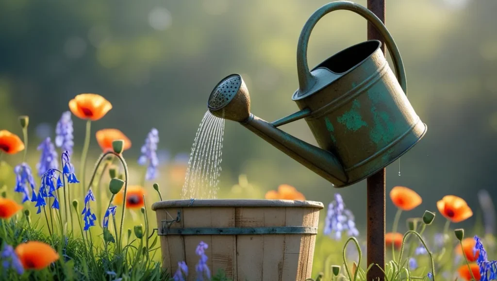 Recycled-Watering-Can-Fountain