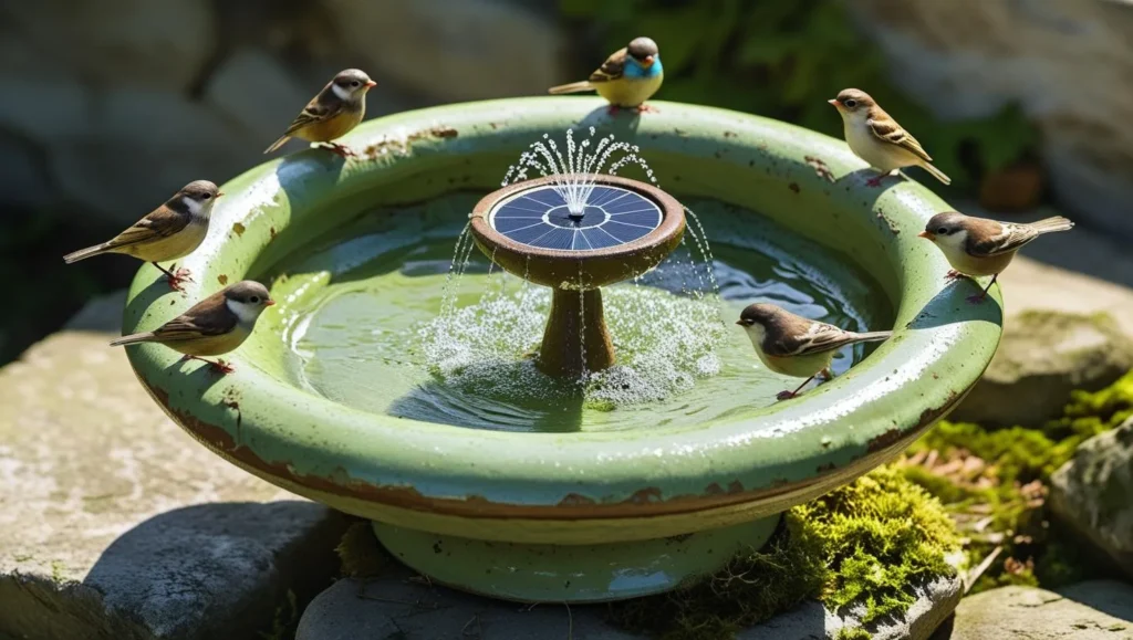 Solar-Powered-Birdbath-Fountain