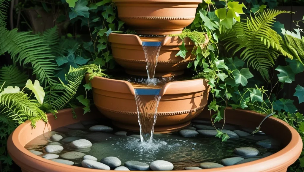 Terracotta-Pot-Fountain-Tower