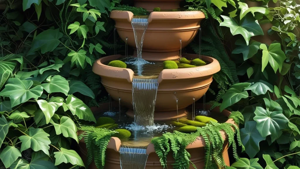 Terracotta-Pot-Fountain-Tower-for-home-decor