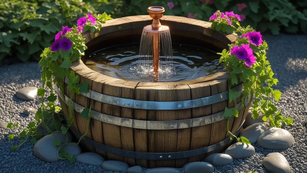 Wine-Barrel-Fountain-home