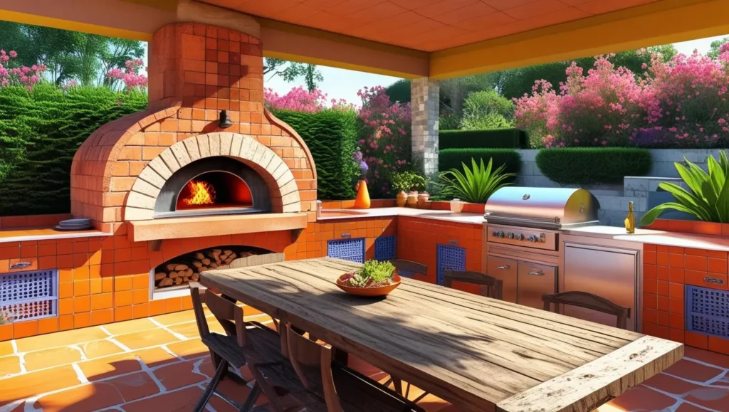 Built-In Pizza Oven Setup outdoor kitchen