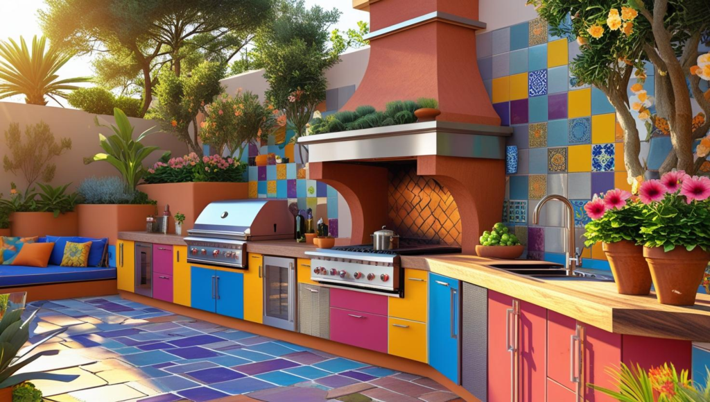 fireplace kitchen design outdoor