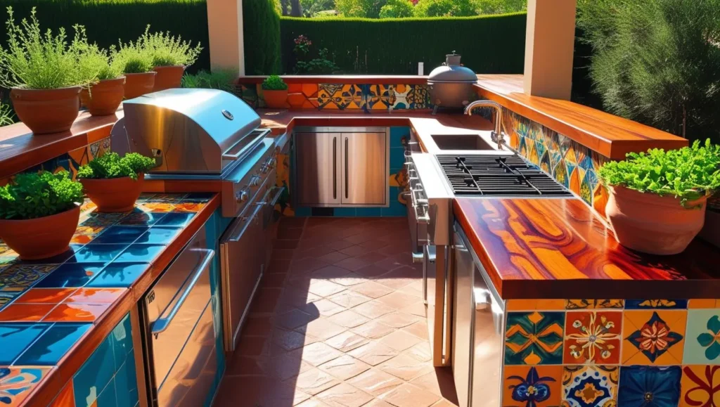 good outdoor kitchend design L shaped