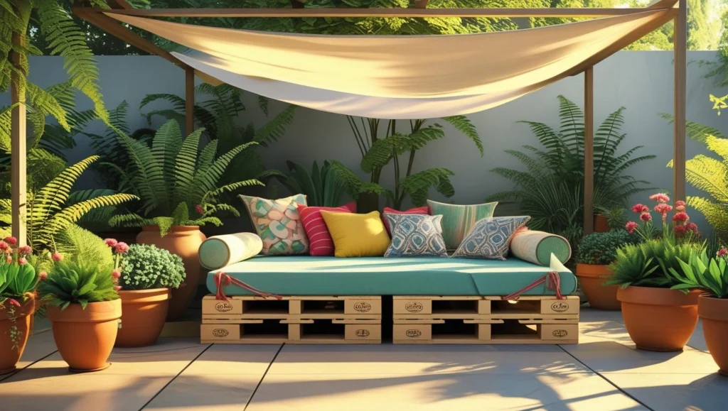 pallet-bed-frame-diy-backyard