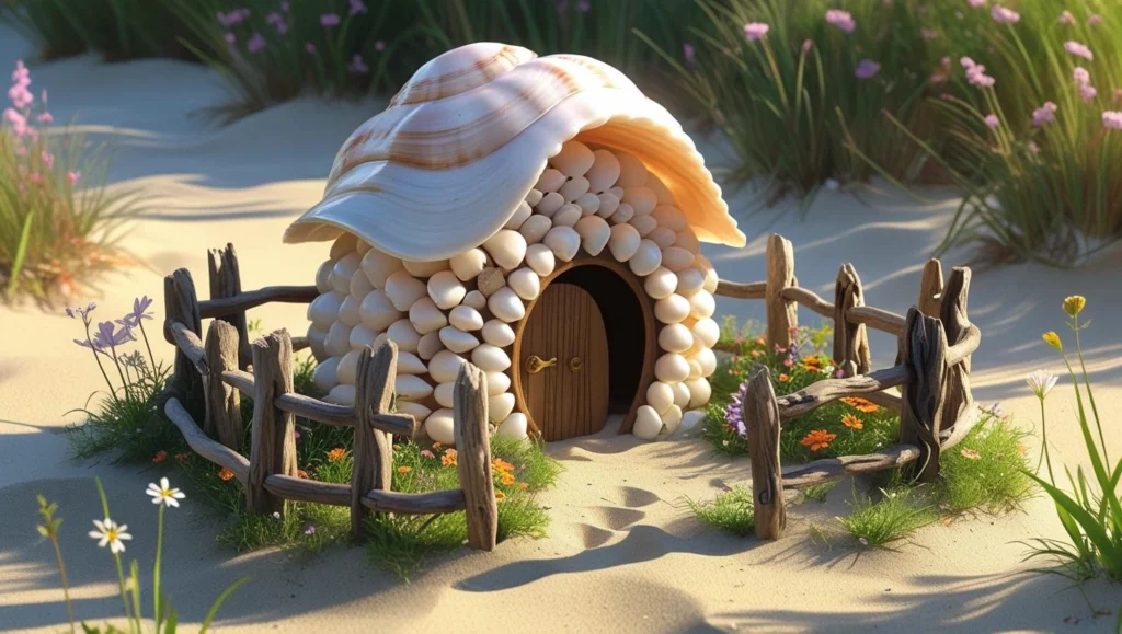 white-seashell-fairy-house-ideas