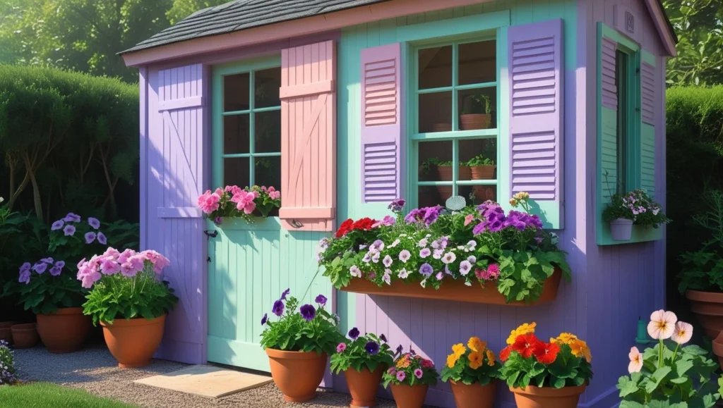 flower-filled-window-box-shed