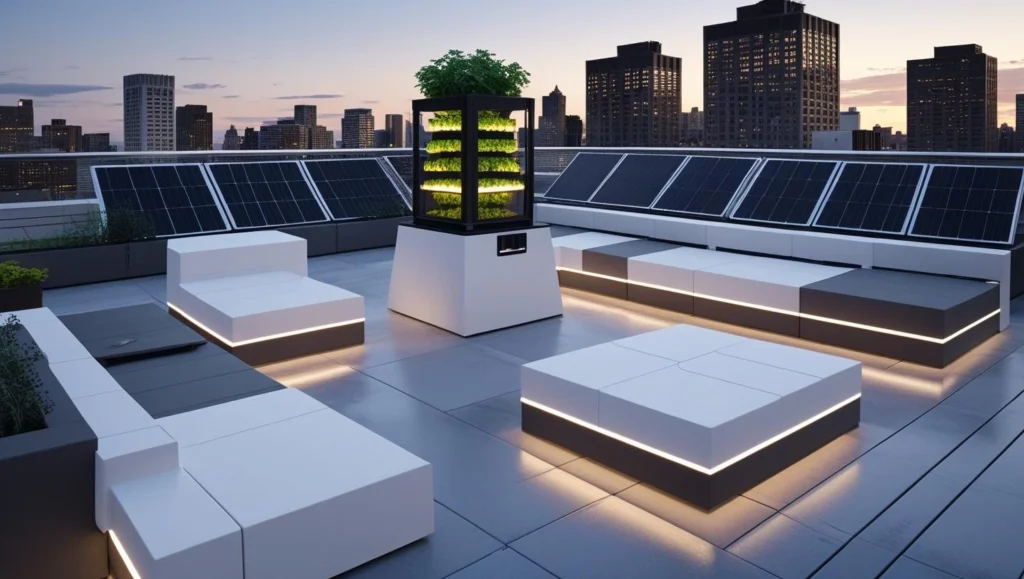 led-strip-light-with-roof-top-garden-ideas