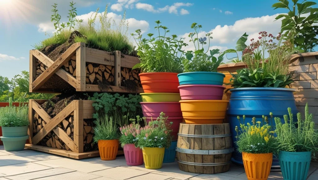 recycle-pots-terrace-garden-ideas