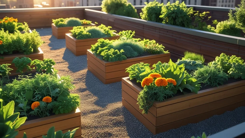 rooftop-with-woodden-planter-ideas