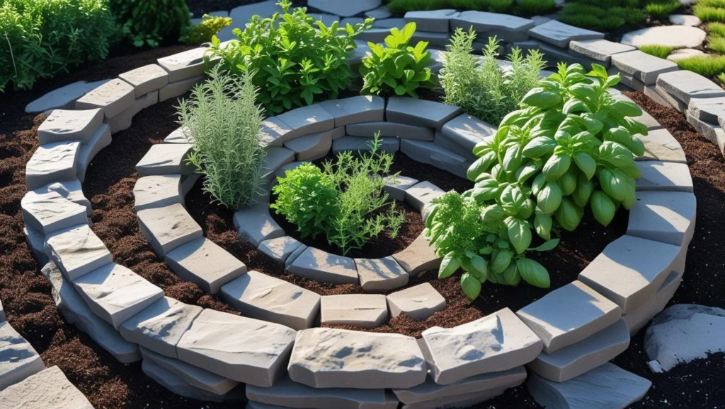 stone-spiral-herbs-garden-ideas