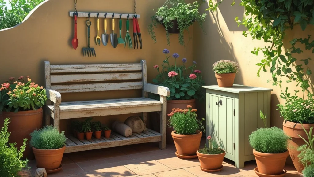 terrace-garden-wih-wooden-storage