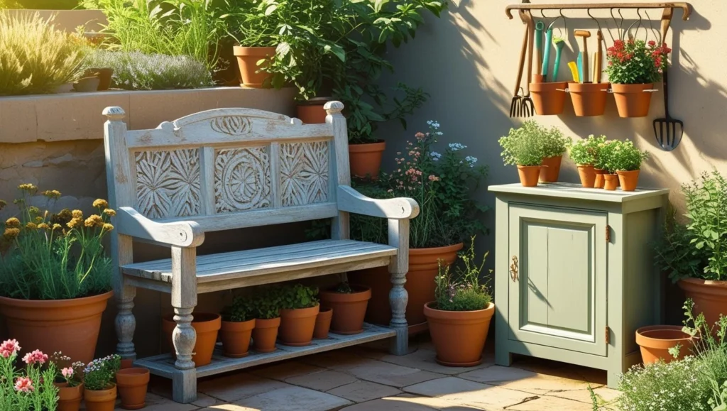 terrace-garden-with-hanging-tool-rack.